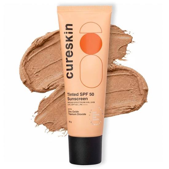 

Cureskin Mineral Sunscreen Matte Finish Tinted SPF 50 PA++++ | Солнцезащитный крем широкого спектра действия (УФА/УФБ/ИК) Защита с диоксидом титана, 50 г (Пакет из 1)