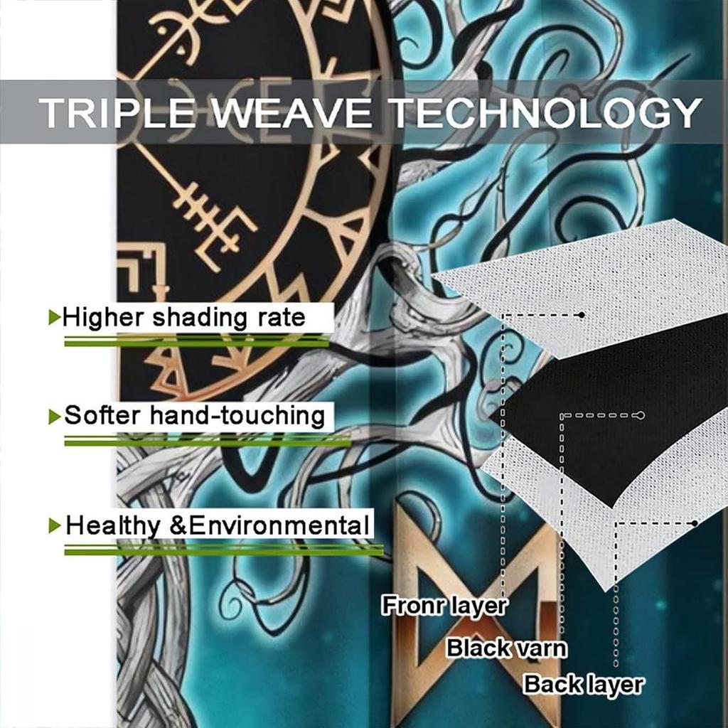 Viking Curtains Viking Totem Curtains Ancient Scandinavian Bedroom Living Room Decoration 2 Panel Groups W42 * L45 Inch