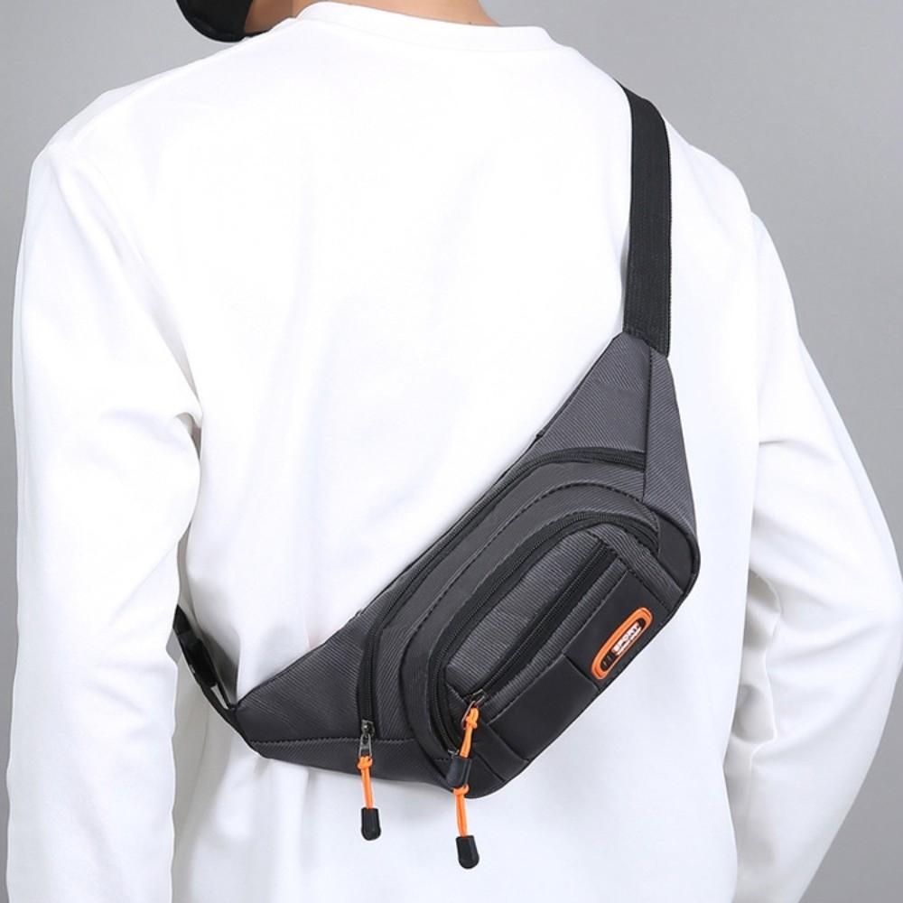 Wear-resistant Men Chest Bag Large Capacity Sports Walking Bag Zipper Mobile Waist Bag Sport