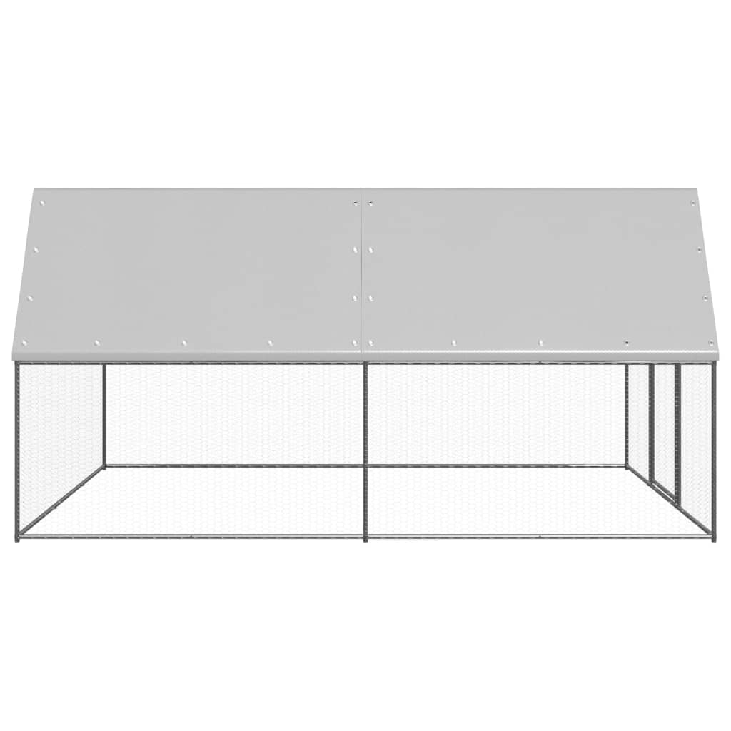 Vidaxl Outdoor Chicken Coop, 3X4X2 M, Galvanized Steel
