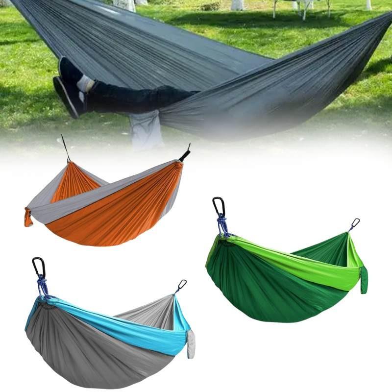 Double Nylon Hammock With Parachute Fabric For Outdoor Camping And Portable Use