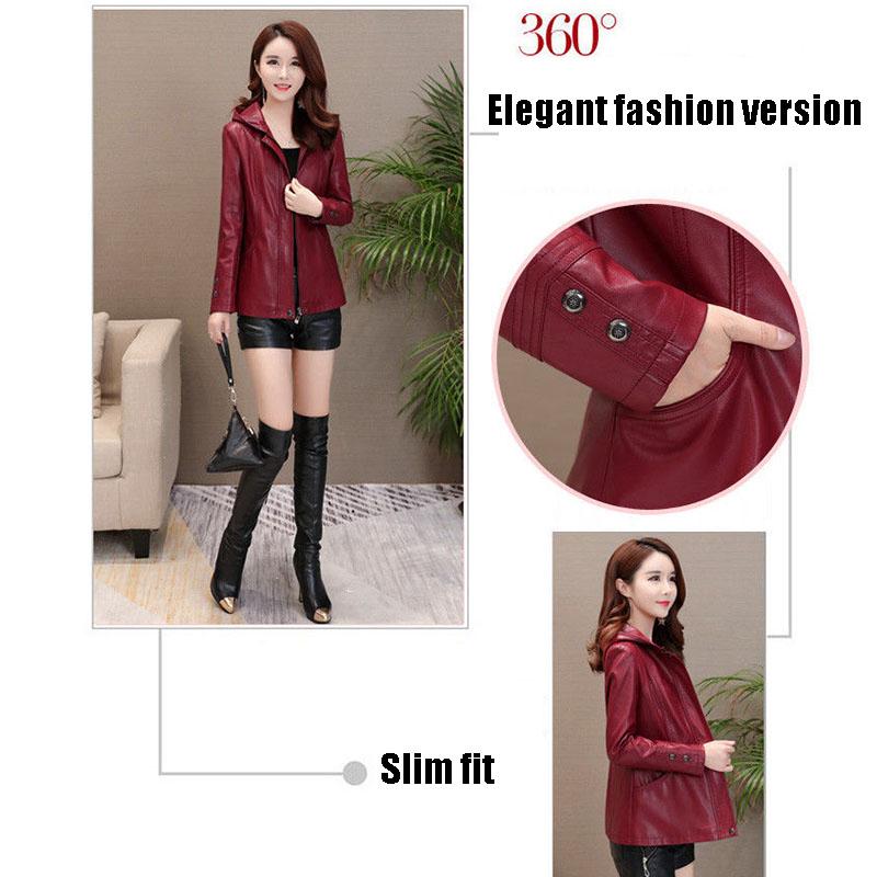 Damska kurtka skórzana z owczej skóry jesień zima Plus rozmiar kurtka z prawdziwej skóry Slim kurtka motocyklowa z kapturem z owczej skóry