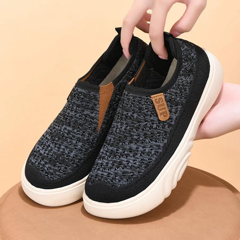 Women's Breathable Knit Loafers Comfortable Slip-On Walking Shoes with Soft Sole Shoes