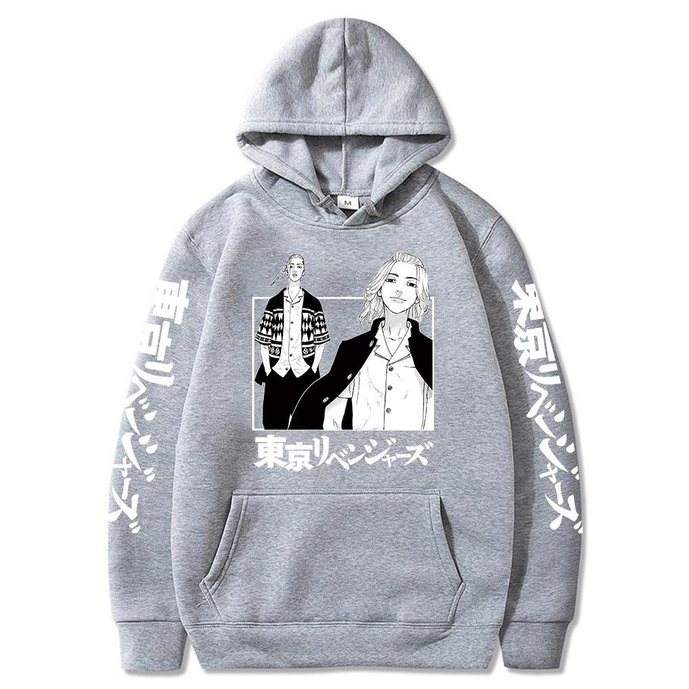 Japanese Manga Tokyo Avengers Hoodies Print Fashion Sweatshirt Hip Hop Casual Unisex Autumn Winter Fleece Streetwear Tops Male