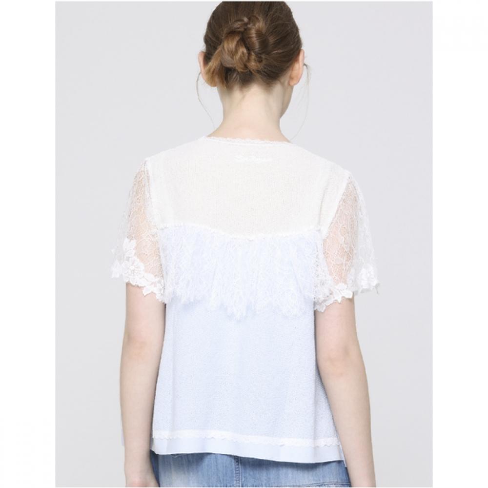 Son Jung Wan Women S Flower Lace Color Block Knit Zkn6262070
