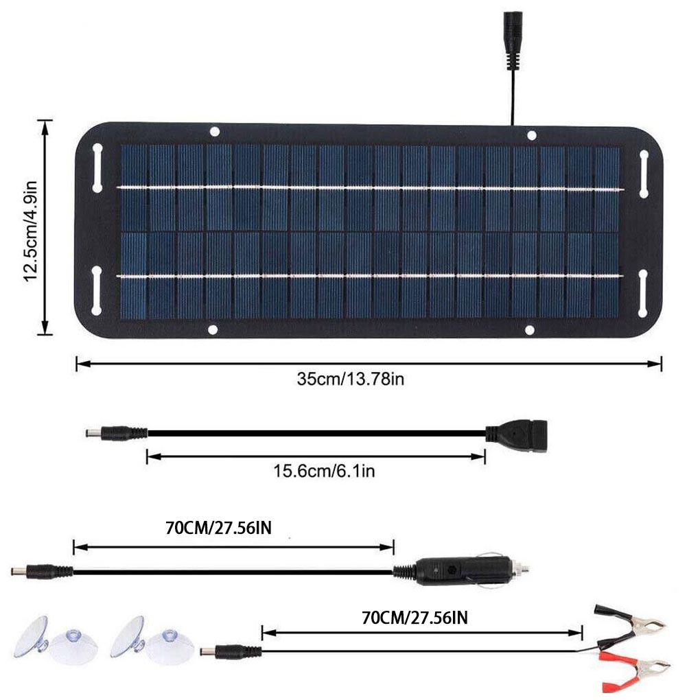Portable 12V Solar Panel Kit Waterproof Solar Trickle Charger Solar Powered Charger Kit High Efficiency Car Battery Charger