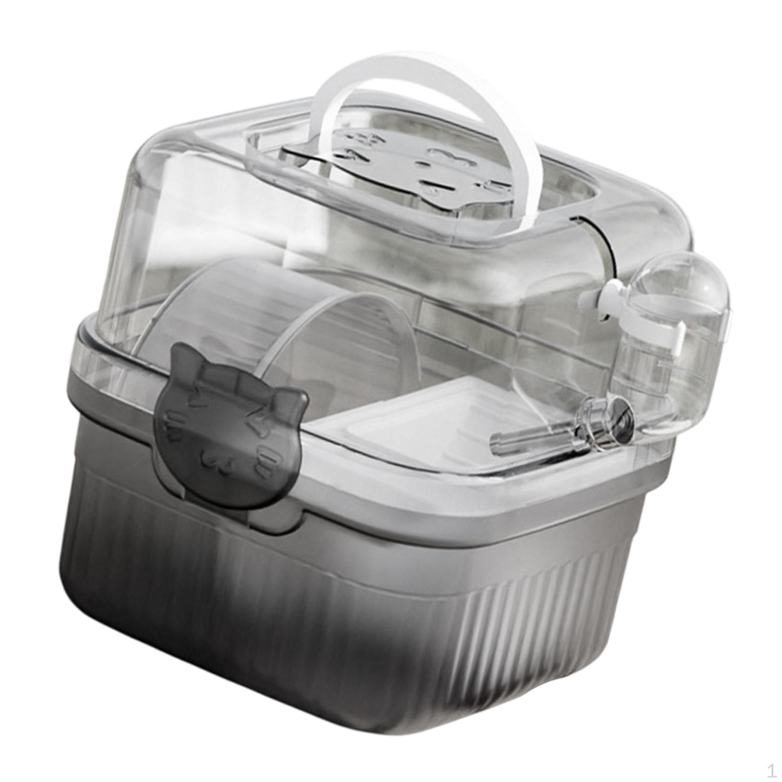 

Переносной чехол для клетки хомяка, переносная вентиляционная среда обитания с бутылкой для воды и беговым колесом,