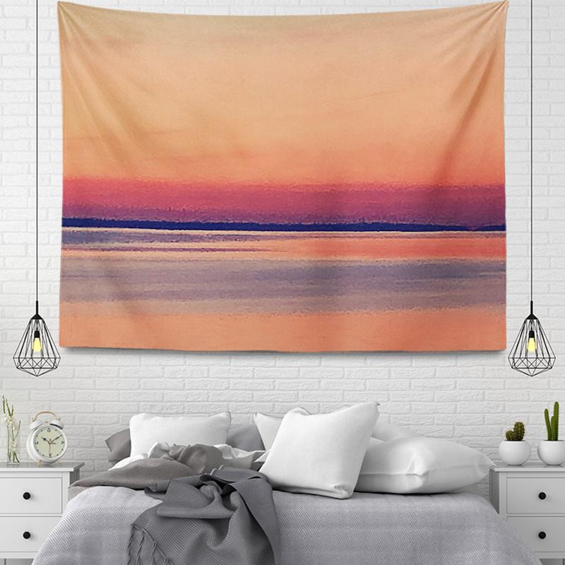 Summer Seaside Waves Sunset Beautiful Scenery Printing Pattern Tapestry Home Living Room Bedroom Wall Decoration Tapestry