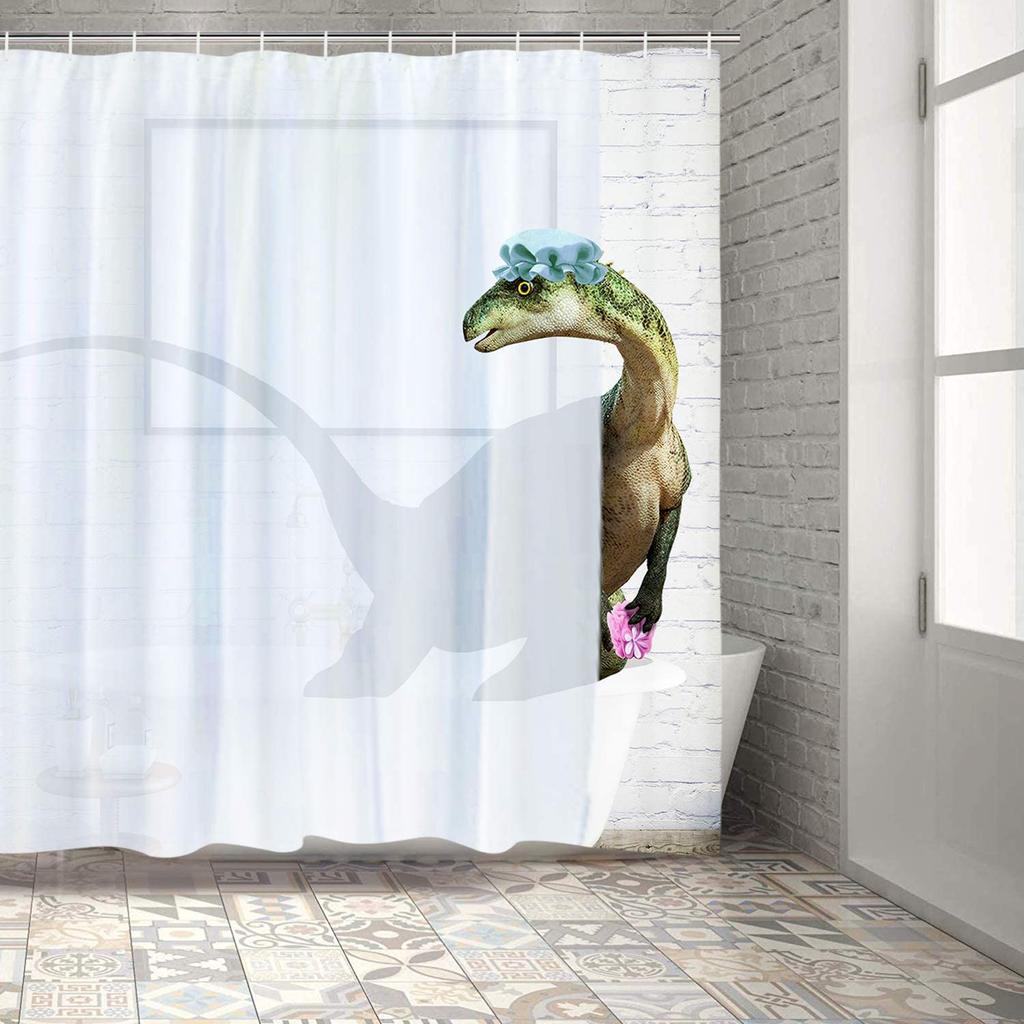 Dinosaur Shower Curtain Bath Waterproof Curtains For Living Room Luxury Set Screen Bathroom Accessories Sets
