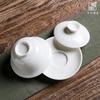 Ceramic Whiteware Cover Bowl Three-Force Tea Bowl Jade Porcelain Cover Cup Large Kung Fu Tea Set  Ceramic Gaiwan