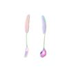 304 Stainless Steel Feather Spoon & Fork Set: Creative Wing Design for Kids, Coffee, and Parties