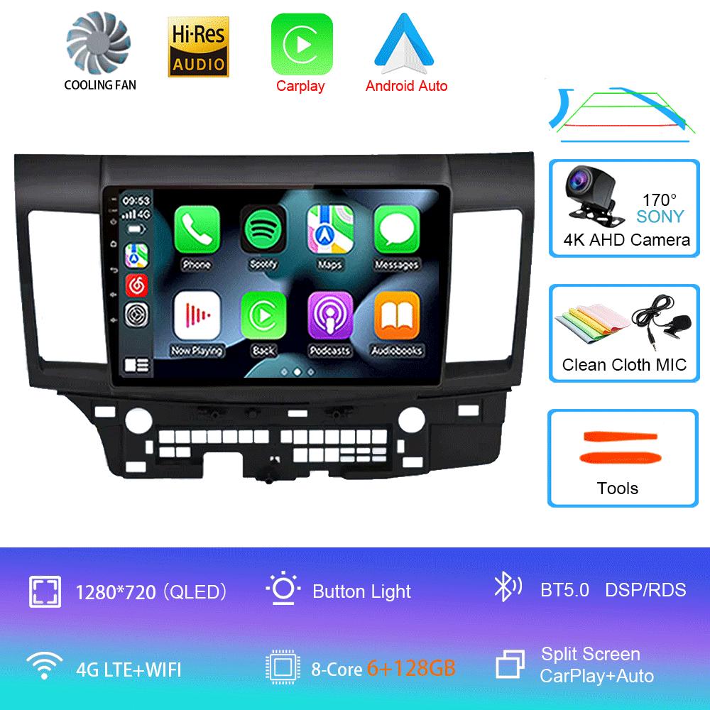 Android 14 For Mitsubishi Lancer 10 CY 2007-2012 10Inch Car Radio Stereo Audio GPS Player Carplay Auto Screen WIFI+4G