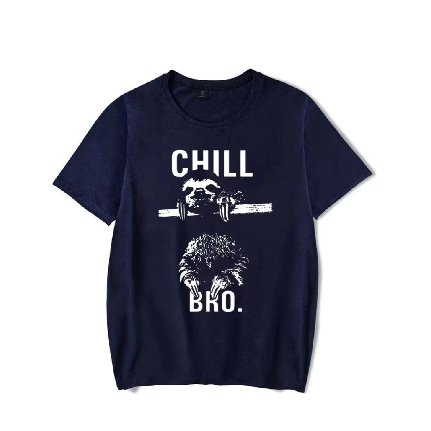Makaya Крутая футболка с ленивцем Chill Bro Мужская футболка Женская модная футболка Милые топы S