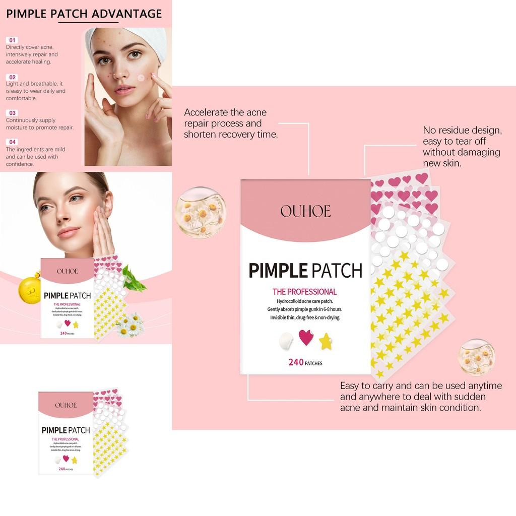 Ouhoe Acne Healing Patches For Gentle Skin Care And Effective Pimple Coverage 240 Patches