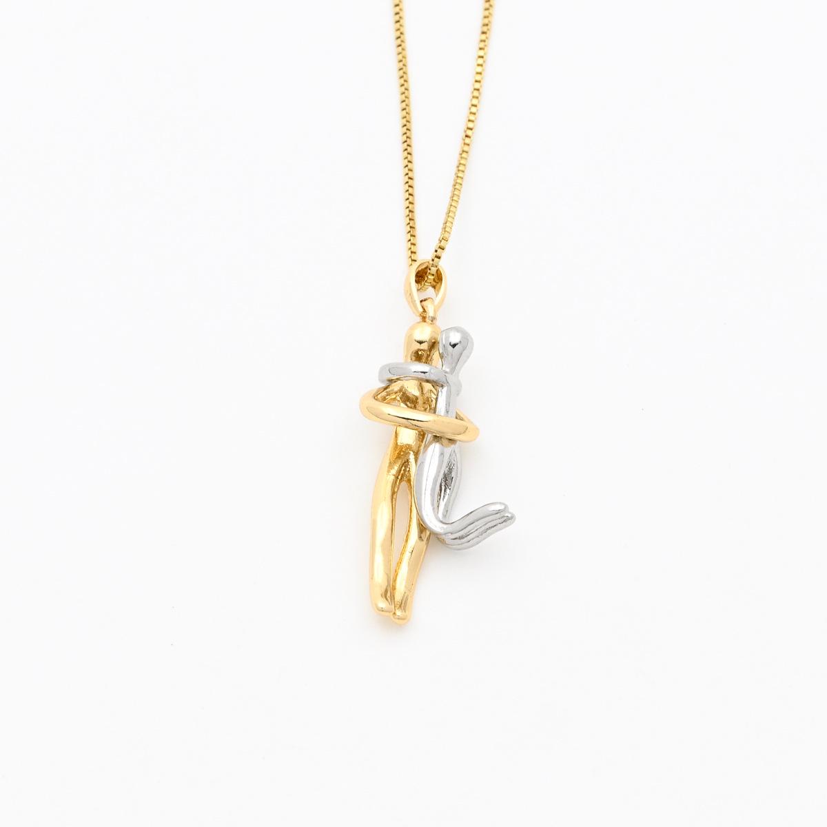 18K Gold-Plated Hugging Couple Pendant Pendant Only