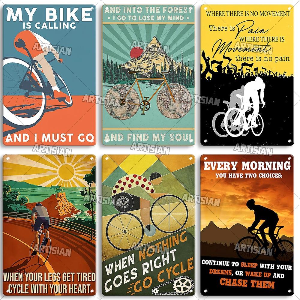 Artisian Cycling Metal Sign Bicycle Tin Poster Bike Decorative Plate Wall Decor Garage Bar Pub Club Hotel Cafe Kitchen Home