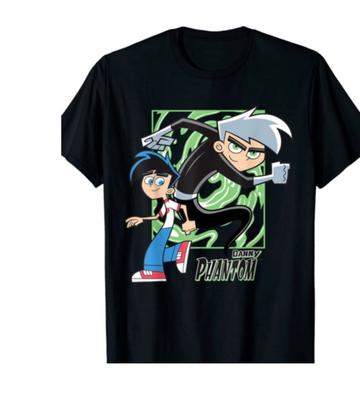 Danny Phantom Cartoon T-Shirt Schwarz Baumwoll-Tee Alle Größen S bis 5XL