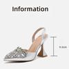 Fashion Strange Style Pointed Toe High Heels Mules Sandals Summer Fashion Crystal Rhinestone Party Wedding Banquet Shoes Pumps