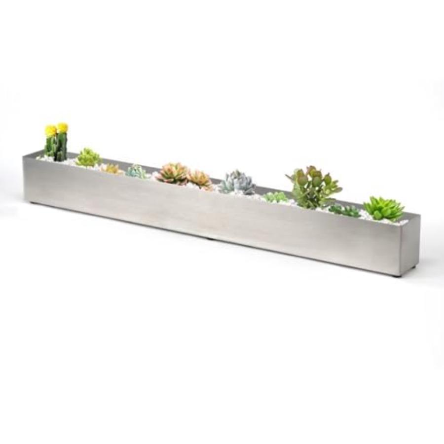 

Rectangle Planter Box for Long Window Sill Stainless Steel Modern Succulent Planter Slivery 32 in Metal Windowsill Pot Indoor O United States