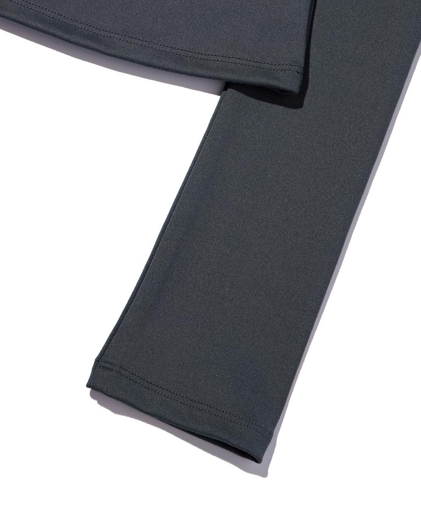 YOUHEE Basic Boat Neck Long Sleeve Charcoal