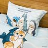 MORIPiLO Mofusand Shark Cat Duvet Cover Set (Duvet Cover and Pillowcases) Soft Peach Skin Single Size 150x210cm Blue Cute Bedding Set 2-Piece Set Char