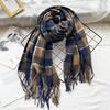High End Couple Imitation Cashmere Small Plaid Scarf Autumn and Winter Tassel Warm Scarf Fashion Versatile Shawl