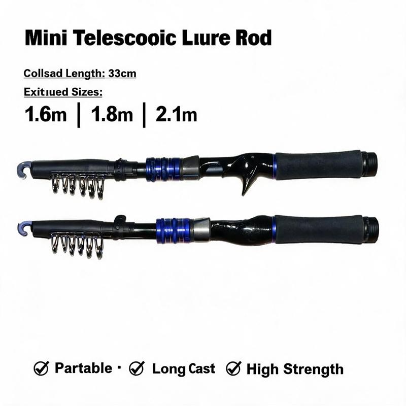 Canne à pêche télescopique Action dure Canne à pêche télescopique Spinning Canne à lancer Canne à pêche au lancer portable pour Bass Truite