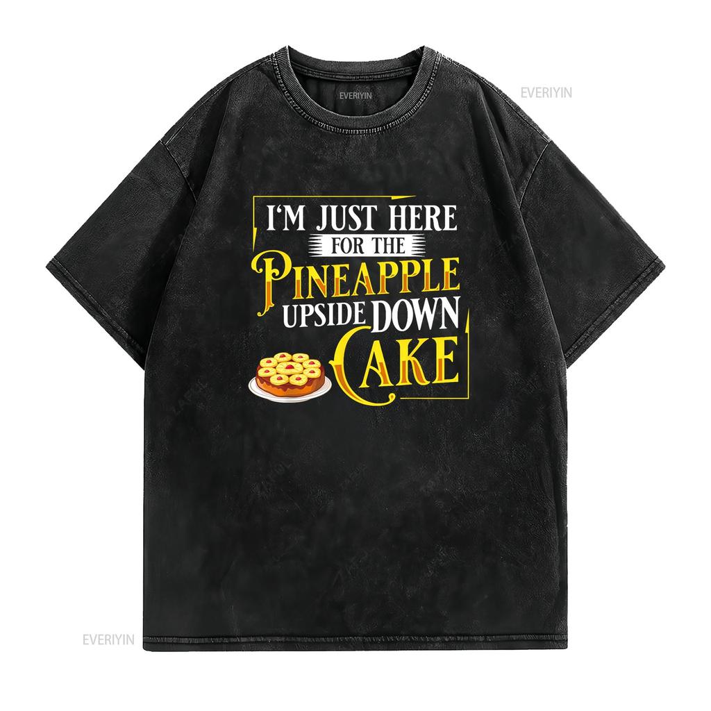 Pineapple Upside Down Cake Recipe Mix Filling T Shirt vintage Washed Casual homme Breathable Slightly graphic
