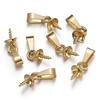 No Fade 20pcs Stainless Steel Pendant Screw Eye Pins Bail Top Drilled Beads End Caps Charms Connectors for Jewelry Making DIY