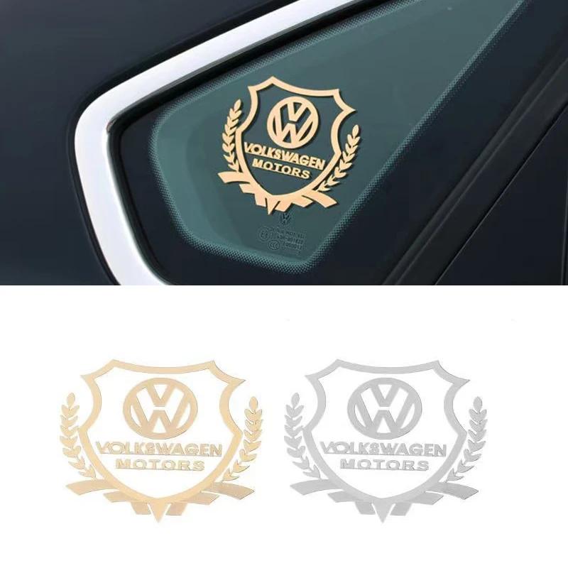 

2025 Hot 2pcs Car Metal Emblem Wiper Window Stickers Reflective Decals For VW Volkswagen GTI Golf 6 7 5 4 3 2 8 MK4 MK6 MK7 MK5 золотий