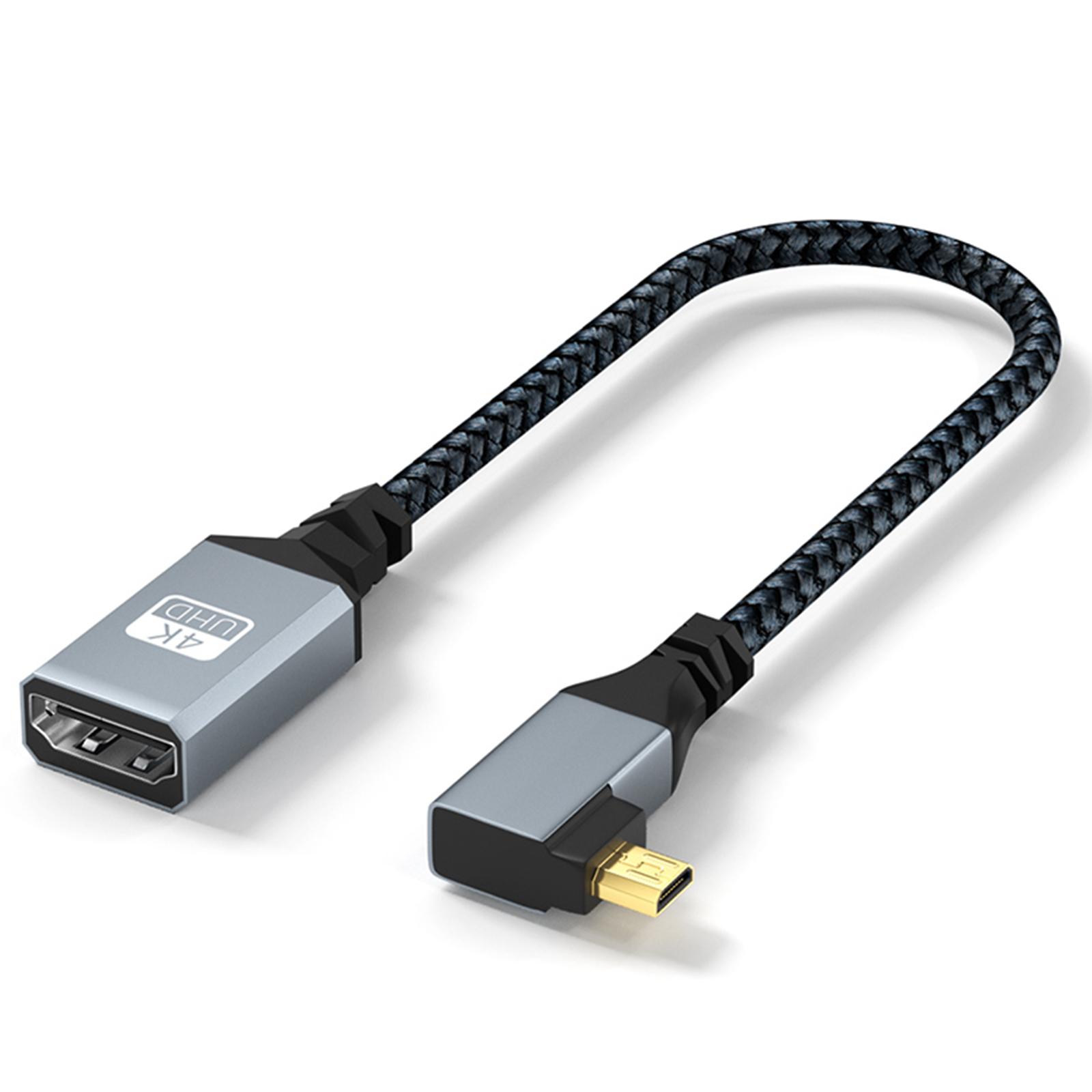 

4K60hz Video Cord Micro HDMI to HDMI Cable 3840x2160P for Video Streaming Line Extension 3840x2160P Metal