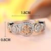 Cute Female White Zircon Round Stone Silver Color Wedding  Promise Engagement Flower Rings For Women