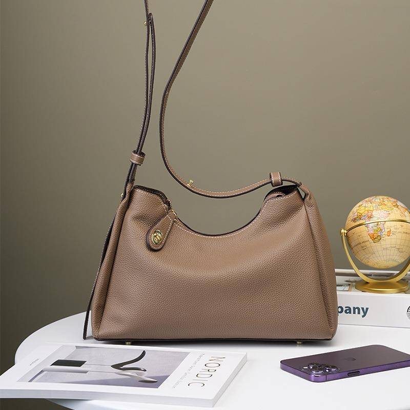 Leather Underarm Bag, New Shoulder Messenger Bag, New Versatile Light Luxury High-end Large-capacity Handbag