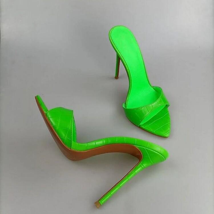 Sommer Rosshaar Hausschuhe Damen Schuhe Super-High Heel Stiletto Sandalen Party Runway Spitz Peep Toe Damen Sandalen Große Größe 46