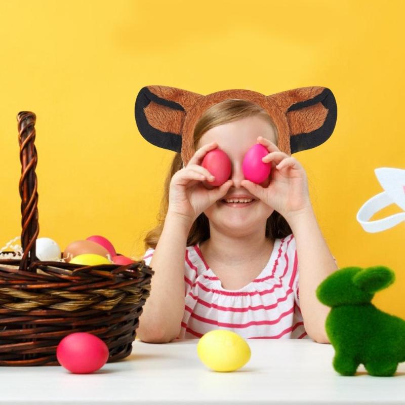 Kid Lion Tail with Lion Ear Headband Nose Gloves Skirt Bowtie Halloween Animal Costume Accessories for Boy Girl Cosplay