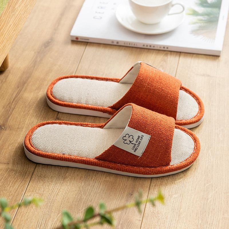 Linen Slippers Women's Spring and Autumn Four Seasons Indoor Household Cotton and Linen Home Non-slip Summer Male Couple