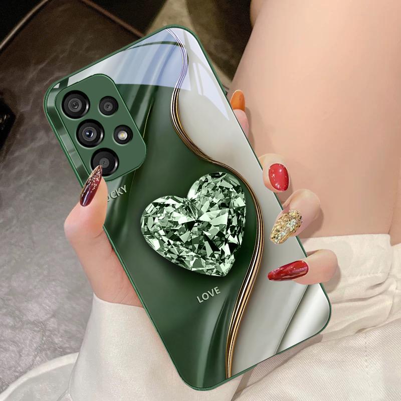 Große Rosa Diamanten für Samsung Galaxy S10 4G S20 11E 30 S21 22 S24 Fe Pro S23 S25 Ultra 5G S9 Gehärtetes Glas Handyhülle