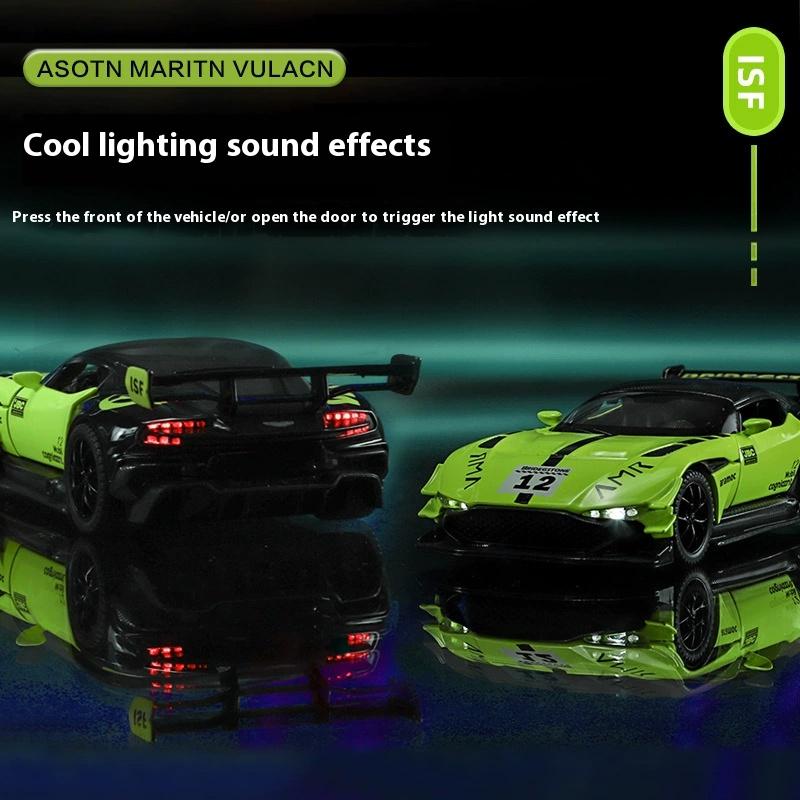 1/32 Scale Simulation Martin Vulcan Alloy Car Model, Children's Sound and Light Toys, Desktop Collection Ornaments for Boys Gifts