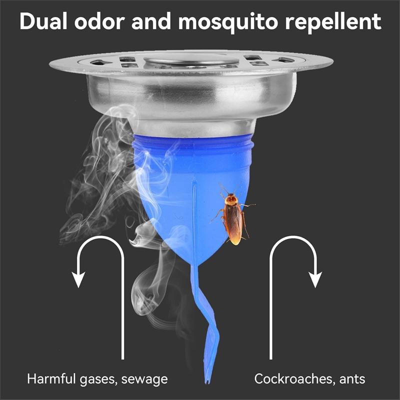 1 ks Jádro podlahové vpusti proti zápachu Námořnická modř Kryt vpusti Kulatý sprchový odtok Jednosměrný ventil Ochrana proti hmyzu Koupelnové doplňky