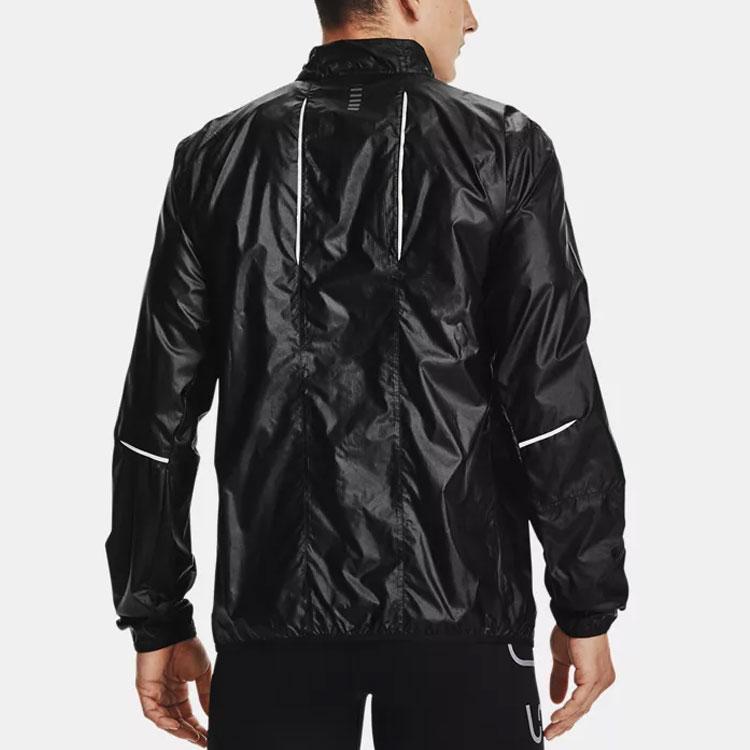 Under Armour Impasse 2.0 Wasserdichte Lauf-Sportjacke mit Stehkragen und Logo für Herren Jacke Schwarz 1360732-001