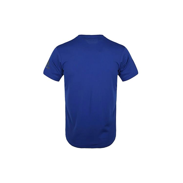 Adidas Solid Color Casual Round Neck Short Sleeve T-Shirt Men Tops Blue CX0222
