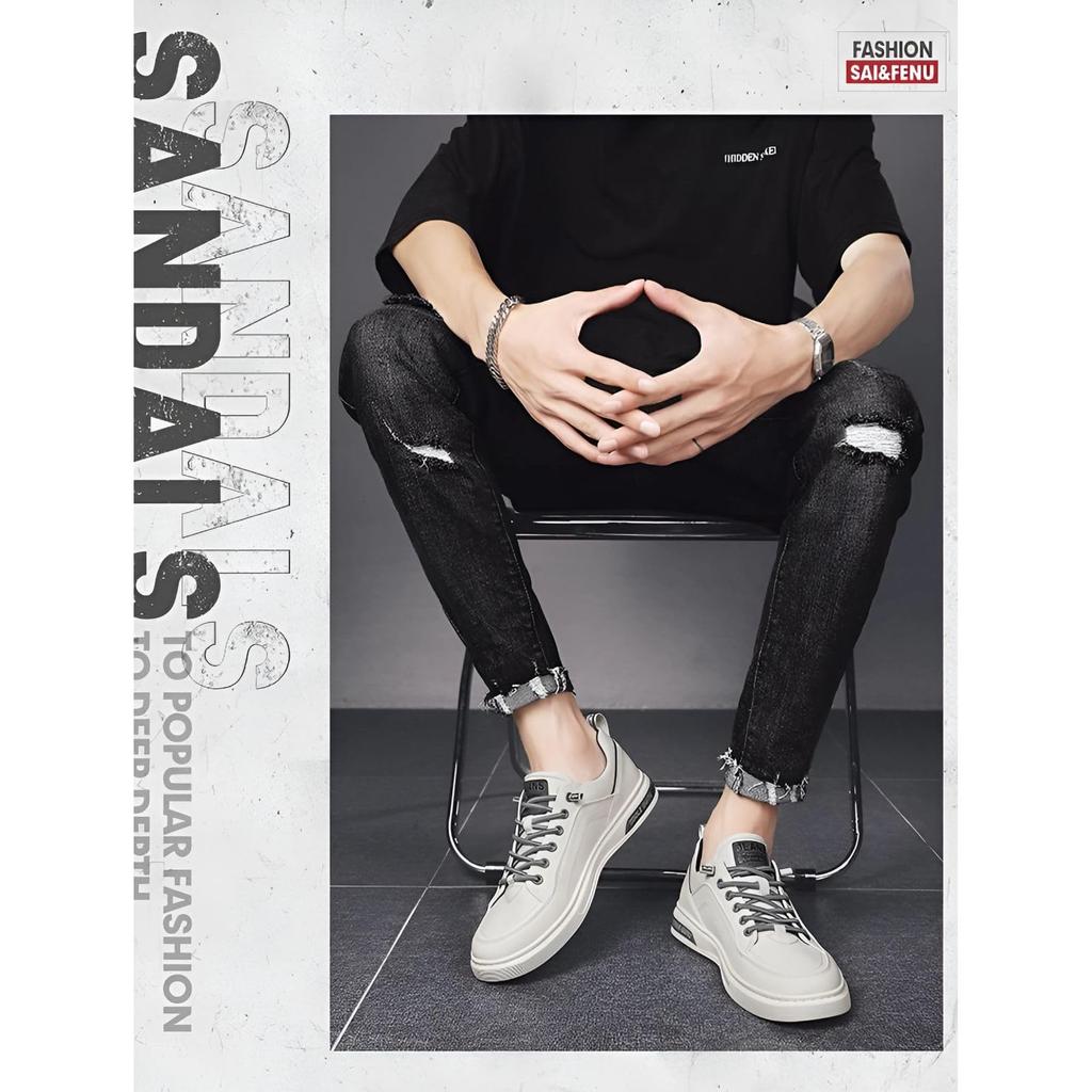 Ležérní Faux PU Černá a Pro Vnitřní Použití Japonská Obuv [adzu] Boty, Kůže, Pánské Tenisky, Kůže, Pohodlné, Lehké, Ležérní, Bílé, (Bílý,