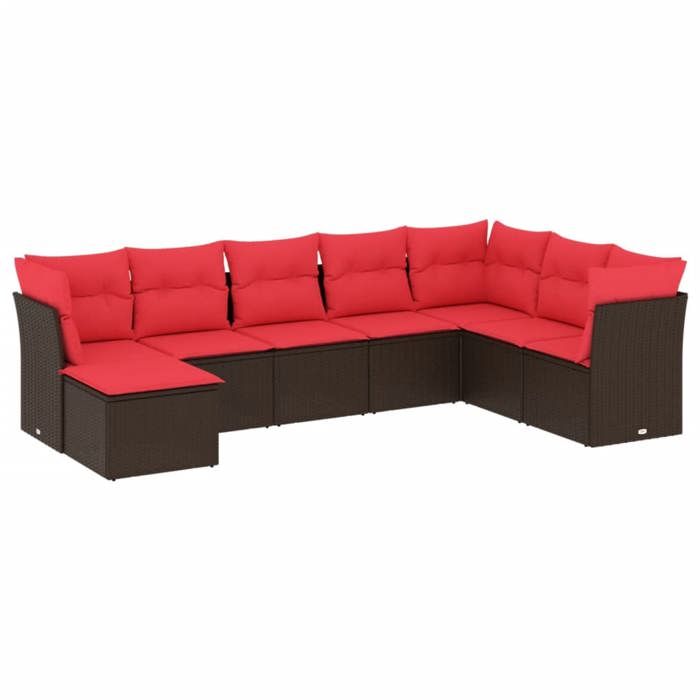 VidaXL Garden Lounge Set with Cushions 8 Pcs, Sofas with Adjustable Feet, Outdoor Furniture Set Patio Terrace 3218054