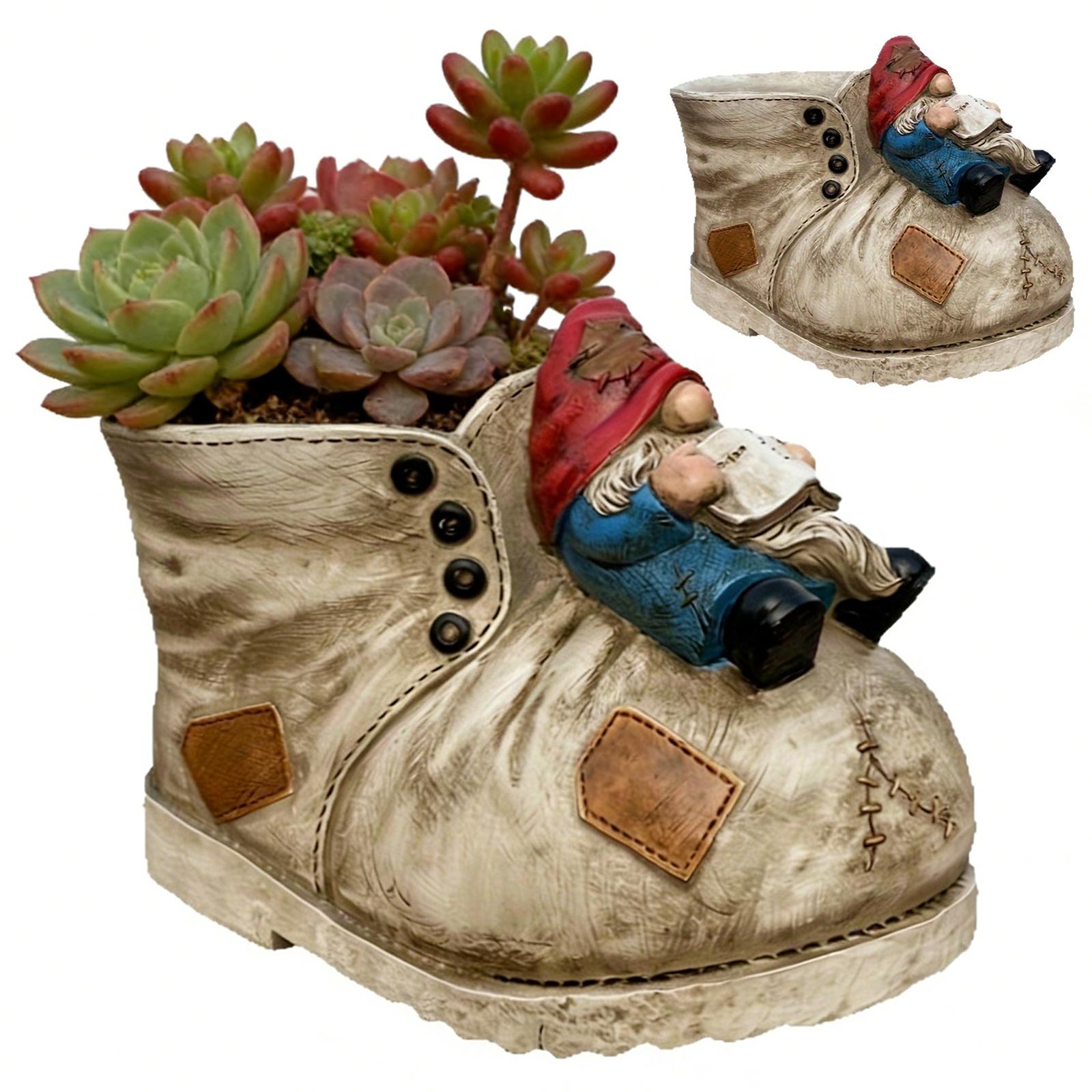 

Cute Flower Pots Boot Planter Pot with Drainage Holes Fun Planters for Indoor Plants for Gnome Lovers Gift Work Desk Decor China Mainland