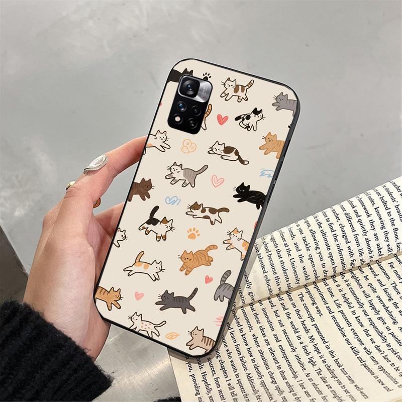 

Phone Case For Xiaomi Redmi note 14 Pro 14 13 12 11 10 Pro 14S 12S 11S Redmi 14C 13C 10 Cartoon Black Cats Redmi 10