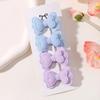 4Pcs/set Double Layered Bows Hair Clip Set for Baby Girls Cute Candy Colored Bangs Hair Pin Cotton Children's Hair Accessories