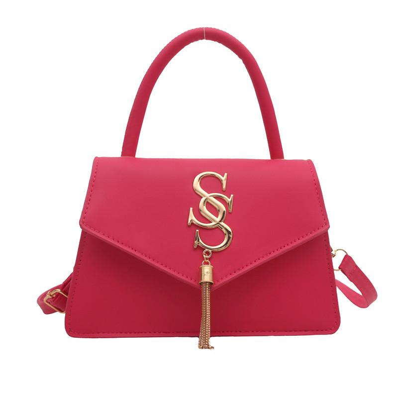 Trendy Elegant Faux Leather Tassel Handheld Small Square Bag For Women In Various Colors