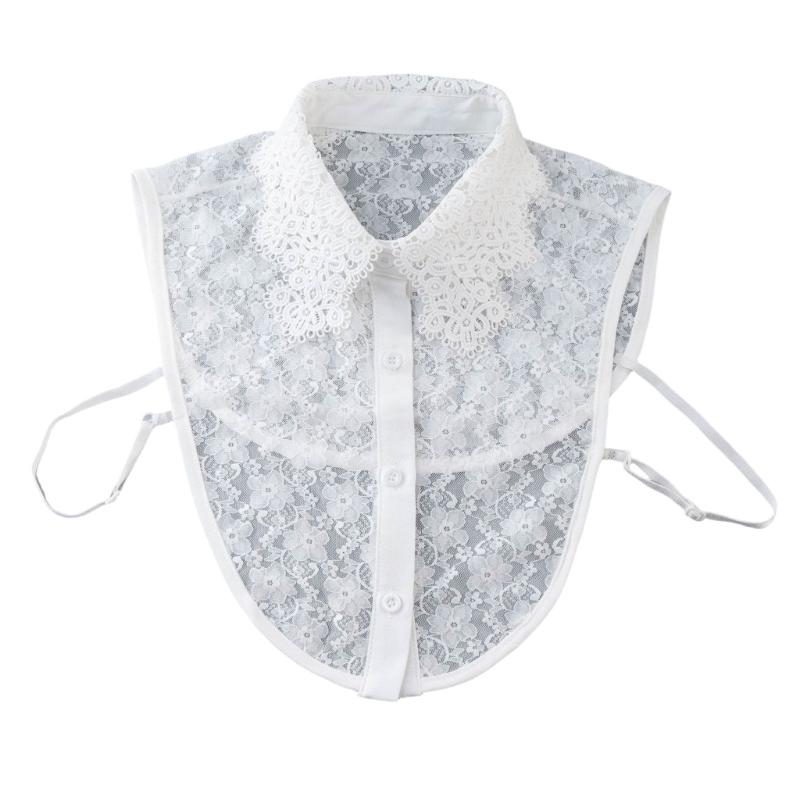 Abnehmbarer Spitzenkragen mit floraler Stickerei Falscher Kragen Stilvolles Halsstück Halbe Hemden Blusen Oberteile Modeaccessoires