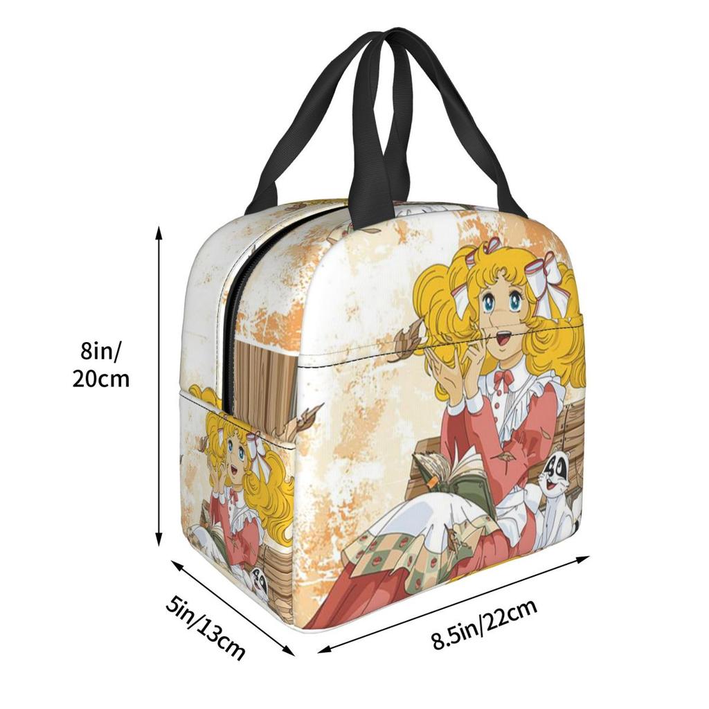 Candy Candy Anime Insulated Lunch Bag for Women Kids Portable Food Boxes Thermal Lunch Box Tote
