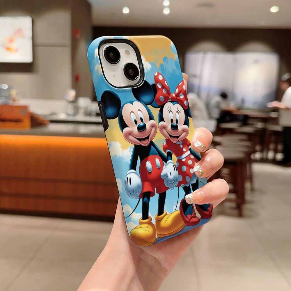 Disney phone case, double-layer protective cover, suitable for iPhone X/XS/SE/7/8/11/12/13/14/15/16/17 Pro Max Plus